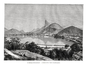 En forstad til Rio de Janeiro, Brasilien, 1800-tallet af Edouard Riou