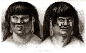 Et par peruvianske Orejones-indianere (Ccotos-stammen) af Edouard Riou