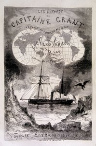 Frontispice "The Children of Captain Grant" af Jules Verne