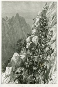 I Ankoris klipper. Gravering af Riou, for at illustrere historien Dans les tenebres de l