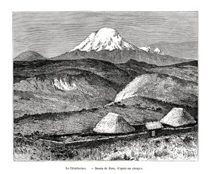 Mount Chimborazo, Ecuador, 1800-tallet af Edouard Riou