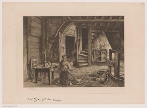 Loftsinteriør af Edouard Tyck (signed by artist)