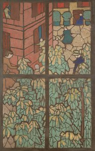 Kastanjetræer, en tegneserie til et Tiffany-farvet glasvindue af Edouard Vuillard