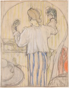 Foran spejlet (foran) af Edouard Vuillard