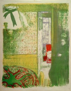 Interiør med hængende lampe af Edouard Vuillard