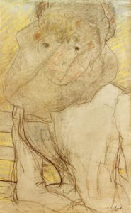 Ung kvinde med violet af Edouard Vuillard