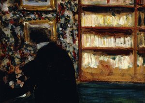 Monsieur Natanson i biblioteket af Edouard Vuillard