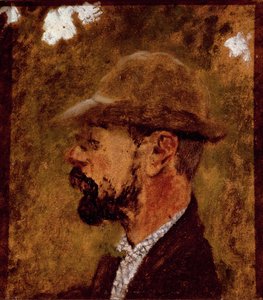 Portræt af maleren Henri de Toulouse Lautrec efter profil (olie på lærred) af Edouard Vuillard