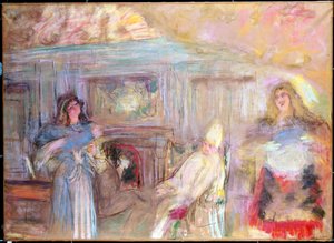 Repræsentation af stykket "Le malade imaginaire" af Jean Baptiste Poquelin dit Moliere (1622-1673). Maleri af Edouard Vuillard (1868-1940) Privat samling af Edouard Vuillard