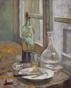 Stilleben med flaske og kande; Stilleben med flaske og karaffel, ca. 1889-1890 af Edouard Vuillard