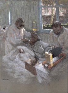 Kardiologen Henri Vaquez (1860-1936) og hans assistent, doktor Parvu, i la Pitie, ca. 1918-21 (pastel på papir) af Edouard Vuillard