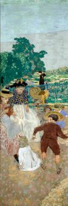 De offentlige haver: Sygeplejerskerne (til venstre) (detalje af triptykonen) af Edouard Vuillard