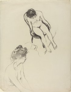 To nøgenfigurstudier, muligvis 19001905. af Edouard Vuillard