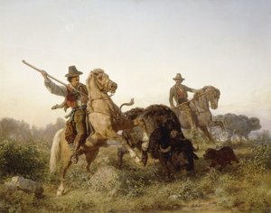 Hyrde vandbøfler, 1862 af Edouard van den Bosch