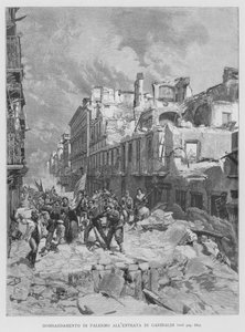 Bombning af Palermo ved Garibaldi-indgangen (gravering)