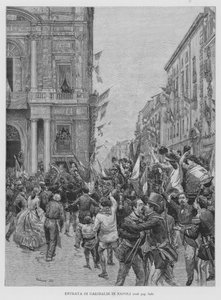 Entry of Garibaldi i Napoli (gravering)
