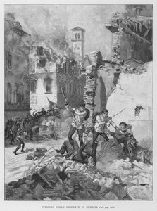 Episode fra The Days of Brescia (gravering) af Edouardo Matania