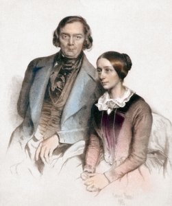 Robert et Clara Schumann (farvegravering) af Eduard (after) Kaiser