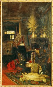Maler Hans Makart i sit atelier ... (maleri på lærred) af Eduard Charlemont