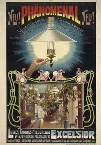 Excelsior. Selvantændende glødelegeme, ca 1895-1900. af Eduard Döcker