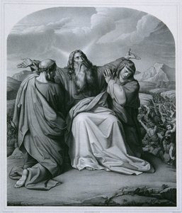 Moses beder om sejr af Eduard Friedrich Leybold
