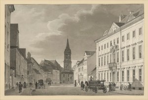 Klosterstraße med sognekirken i Berlin af Eduard Gaertner