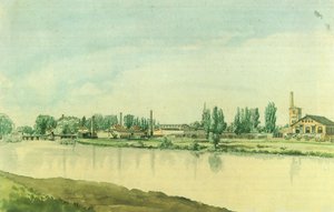 Tysk: Borsig-fabrikkerne i Moabit af Eduard Gaertner