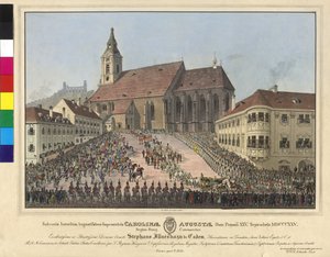 Kroning af kejserinde Caroline Auguste til dronning af Ungarn den 25. september 1825 i Bratislava af Eduard Gurk