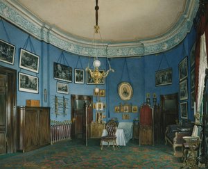 Interiør af Vinterpaladset. Kronprins Nikolay Aleksandrovichs soveværelse, 1865