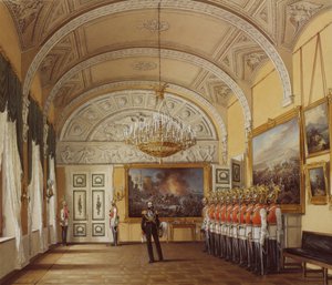Interiør af Vinterpaladset. Vagtrummet, 1864 af Eduard Hau