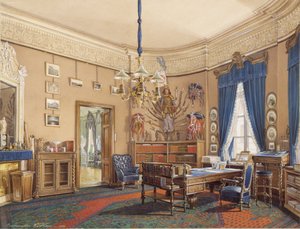 Interiør af Vinterpaladset. Studiet af kronprins Nikolay Aleksandrovich, 1865