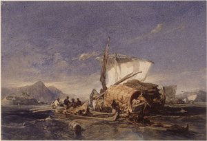 Både med afrikanske indvandrere i Guanabara-bugten (Rio de Janeiro) af Eduard Hildebrandt