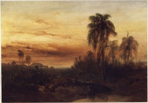 Rio de Janeiro ved solnedgang af Eduard Hildebrandt