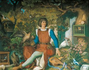 Portræt af Walther von der Vogelweide, fra Tannhauser Sagaen (olie på lærred) af Eduard Ille