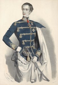 Portræt af kejser Franz Joseph I af Østrig, i ungarsk uniform, ca. 1850.