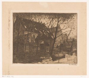 Bagsiden af ​​huse langs vandet af Eduard Karsen (signed by artist)
