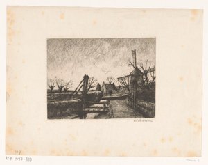 Sti med bro langs en grøft af Eduard Karsen (signed by artist)