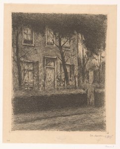Forhave til et hus med hæk af Eduard Karsen (signed by artist)