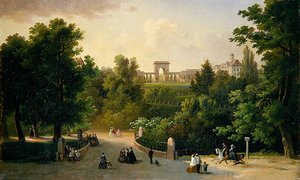 Udsigt fra Karlsaue-haven til Friedrichsplatz af Eduard Stiegel