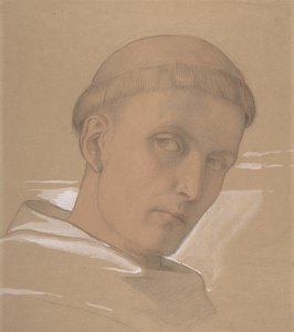 Studie af hovedet af St. Augustine, til maleriet af Madonnaen og barnet..., 1846. af Eduard von Steinle