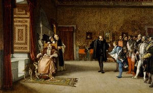 Juan de Austrias præsentation til kejser Carlos V i Yuste, 1869