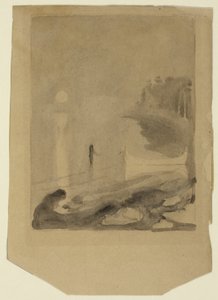 En båd bundet til en mole af Edvard Munch