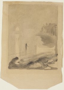 En båd bundet til en mole, 1892 af Edvard Munch