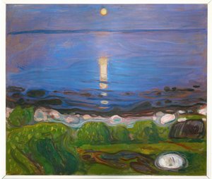 En sommeraften på stranden (maleri) af Edvard Munch