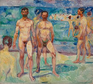 Badende mænd; middelalderen af Edvard Munch