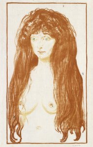 Die Sünde (Mädchen mit rotem Haar und grünen Augen) af Edvard Munch