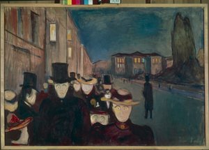 Aften på Karl Johan af Edvard Munch