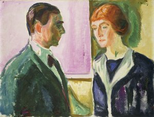 Farvel (Dobbeltportræt af Hugo og Kathe Perls); Farvel (dobbeltportræt af Hugo og Kathe Perls), ca. 1912 (olie på lærred) af Edvard Munch