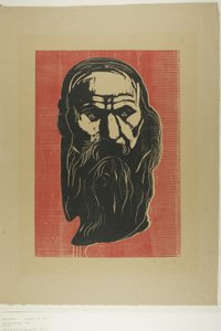 Hoved af en gammel mand med skæg af Edvard Munch