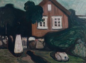Hus i måneskin af Edvard Munch